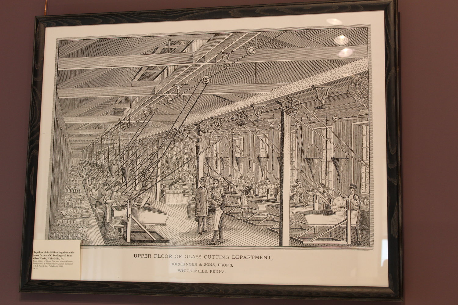 An illustration of the Dorflinger cutting room in its heyday.